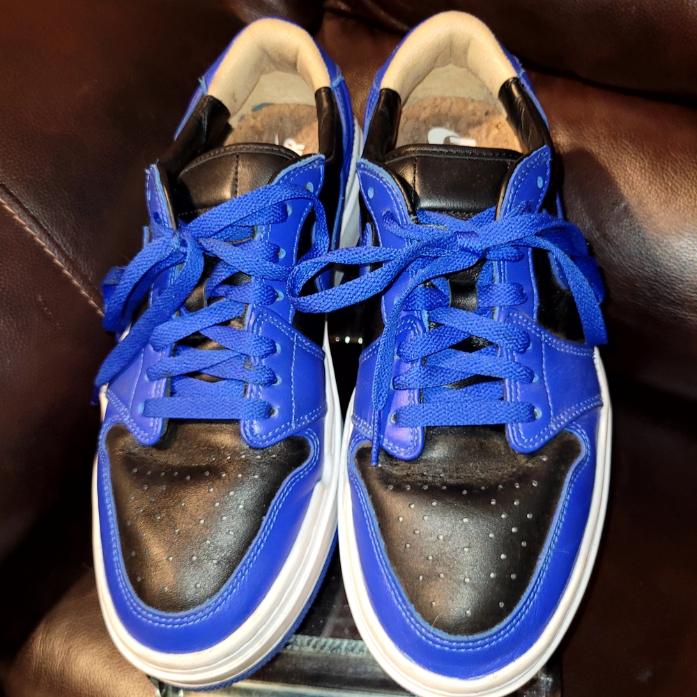 Jordan Blue and Black Athletic Shoes